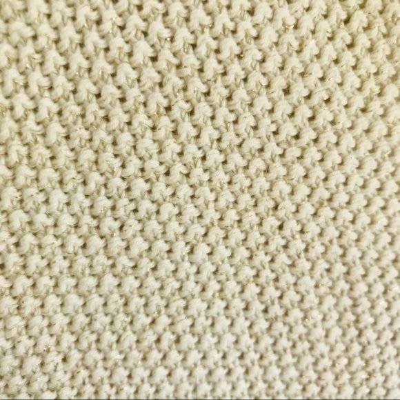 Banana Republic Cream & Gold Accent Thread Knitted Cardigan Size S - Picture 2 of 7